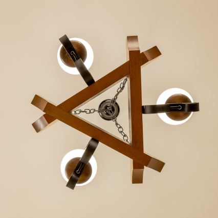 Brilagi - Kronleuchter an Kette QUEEN 3xE14/40W/230V Buche/Walnuss