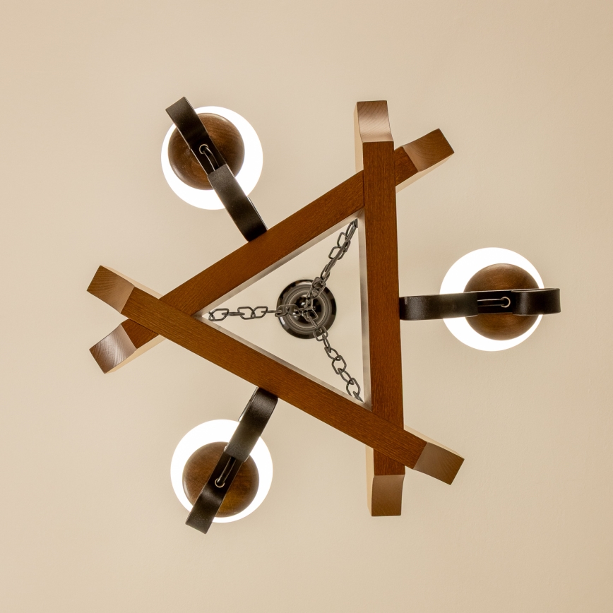 Brilagi - Kronleuchter an Kette QUEEN 3xE14/40W/230V Buche/Walnuss