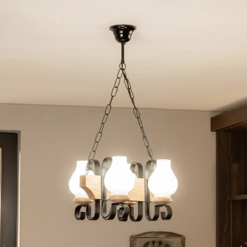 Brilagi - Kronleuchter an Kette QUEEN 4xE14/40W/230V Eiche