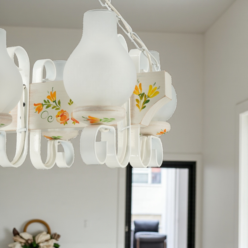 Brilagi - Kronleuchter an Kette QUEEN 6xE14/40W/230V Buche/cremefarben