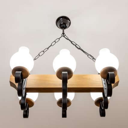 Brilagi - Kronleuchter an Kette QUEEN 6xE14/40W/230V Buche