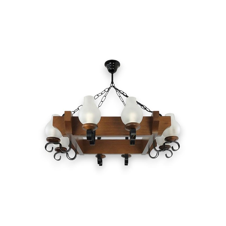 Brilagi - Kronleuchter an Kette QUEEN 8xE14/40W/230V Buche/Walnuss