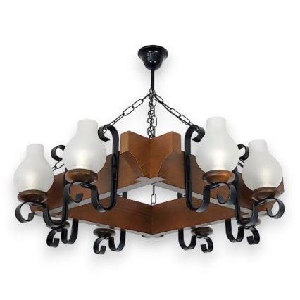 Brilagi - Kronleuchter an Kette QUEEN 8xE14/40W/230V Buche/Walnuss