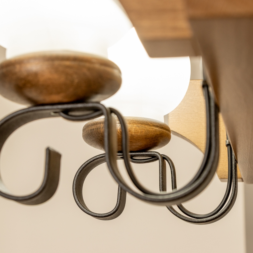 Brilagi - Kronleuchter an Kette QUEEN 8xE14/40W/230V Buche/Walnuss