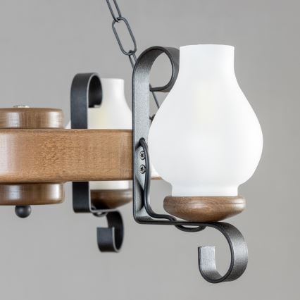 Brilagi - Kronleuchter an Kette ROATA 3xE14/40W/230V Buche/Walnuss