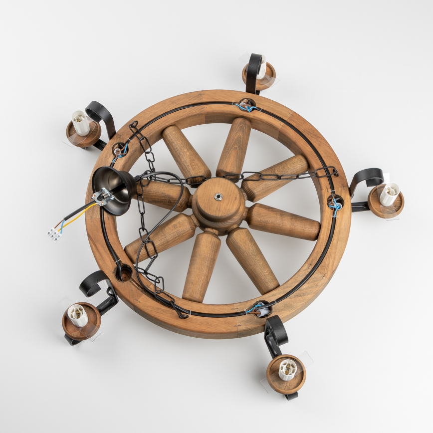 Brilagi - Kronleuchter an Kette ROATA 5xE14/40W/230V Ø 70 cm Buche