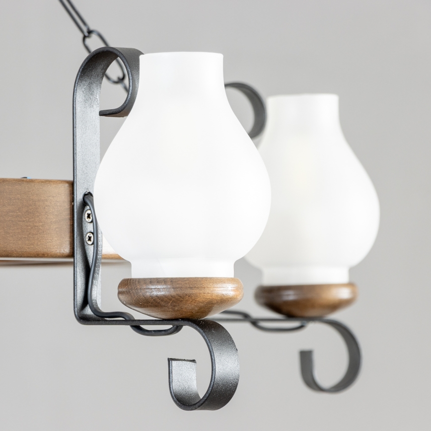 Brilagi - Kronleuchter an Kette ROATA 5xE14/40W/230V Ø 70 cm Buche/Nussbaum