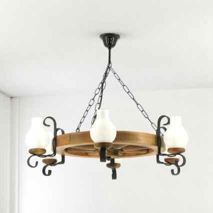 Brilagi - Kronleuchter an Kette ROATA 6xE14/40W/230V Buche