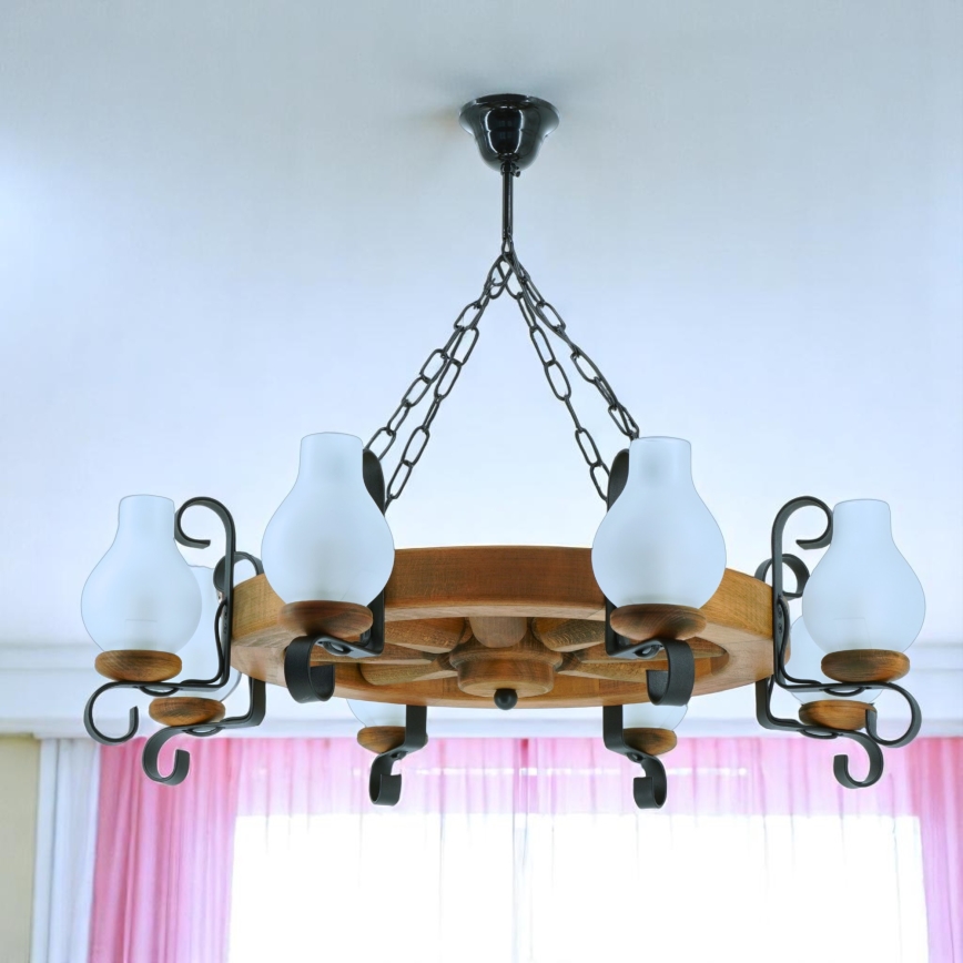 Brilagi - Kronleuchter an Kette ROATA 8xE14/40W/230V Buche