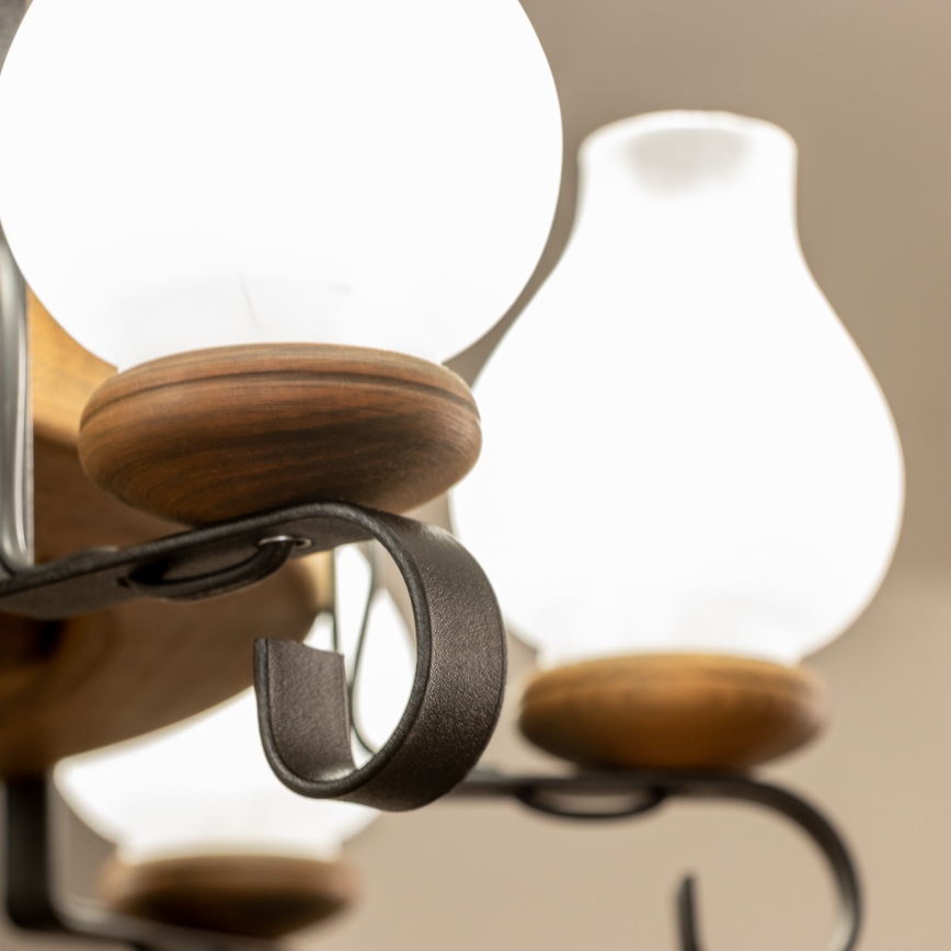 Brilagi - Kronleuchter an Kette ROATA 8xE14/40W/230V Ø 70 cm Buche