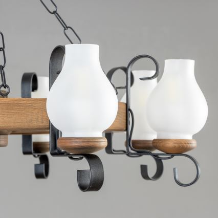 Brilagi - Kronleuchter an Kette ROATA 8xE14/40W/230V Ø 70 cm Buche