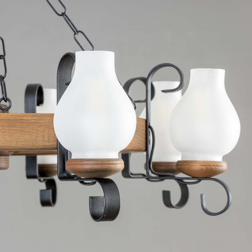 Brilagi - Kronleuchter an Kette ROATA 8xE14/40W/230V Ø 70 cm Buche