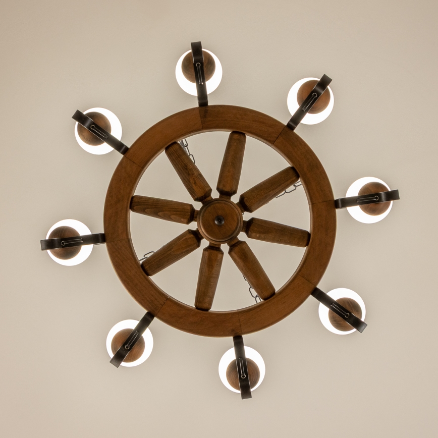 Brilagi - Kronleuchter an Kette ROATA 8xE14/40W/230V Ø 70 cm Buche