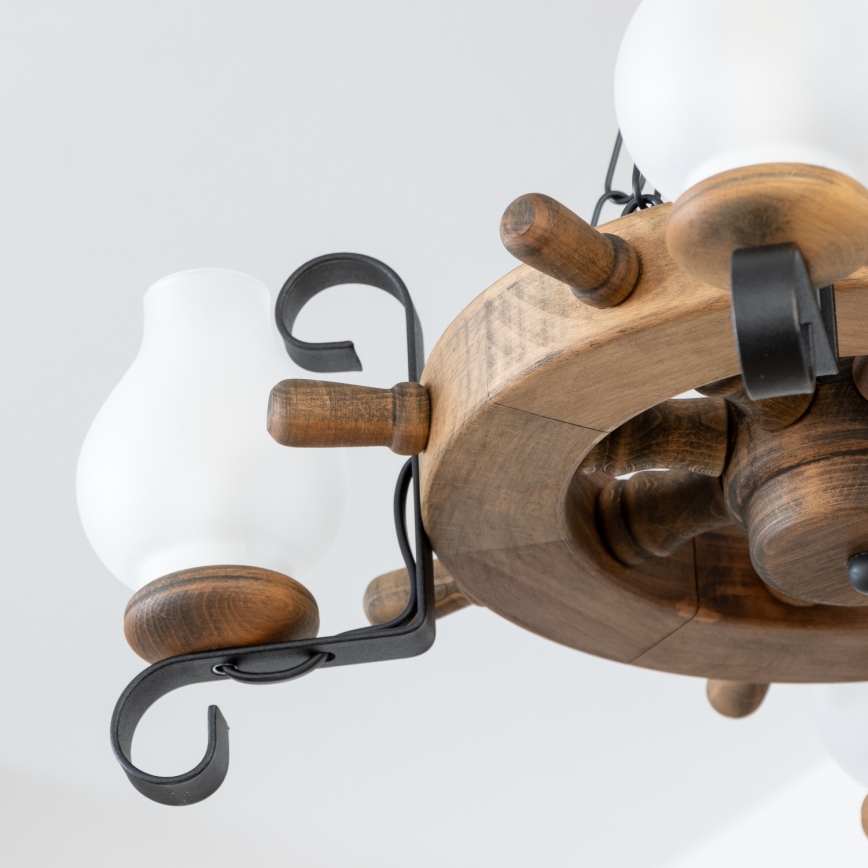 Brilagi - Kronleuchter an Kette TIMONA 4xE14/40W/230V Ø 50 cm Buche