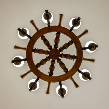 Brilagi - Kronleuchter an Kette TIMONA 8xE14/40W/230V Ø 70 cm Buche