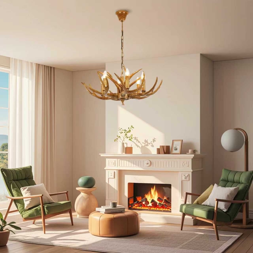 Brilagi - Kronleuchter mit Kette DEER 6xE14/10W/230V Ø 70 cm Geweih-Design