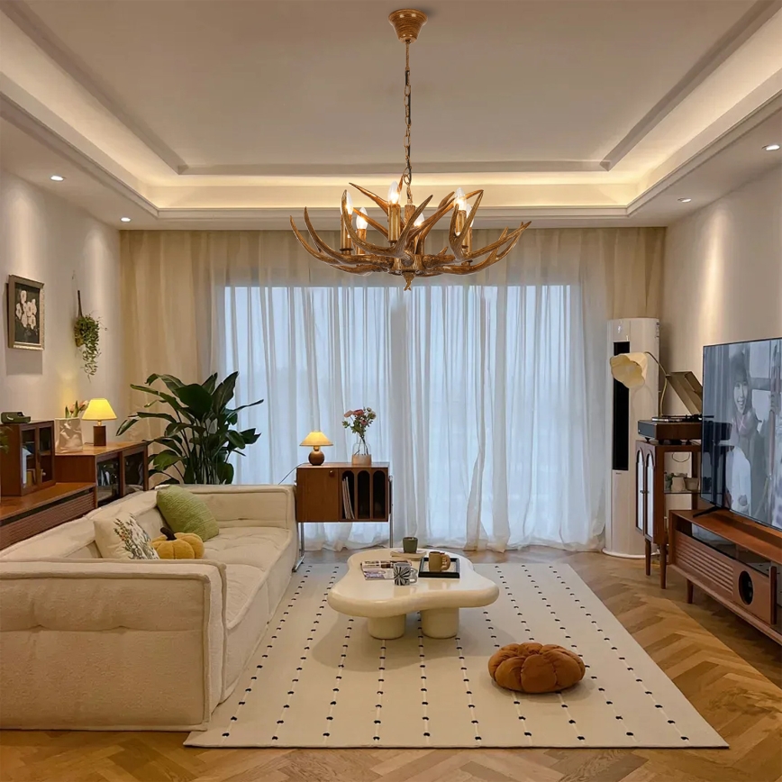 Brilagi - Kronleuchter mit Kette DEER 6xE14/10W/230V Ø 70 cm Geweih-Design