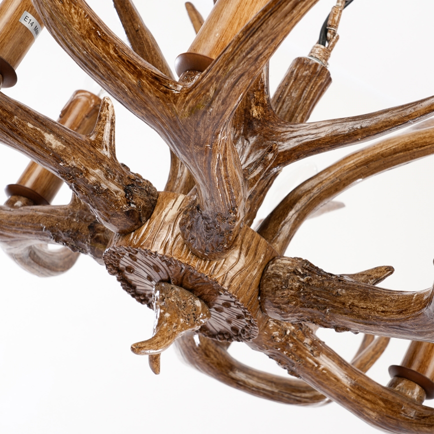 Brilagi - Kronleuchter mit Kette DEER 6xE14/10W/230V Ø 70 cm Geweih-Design