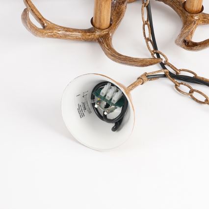 Brilagi - Kronleuchter mit Kette DEER 6xE14/10W/230V Ø 70 cm Geweih-Design