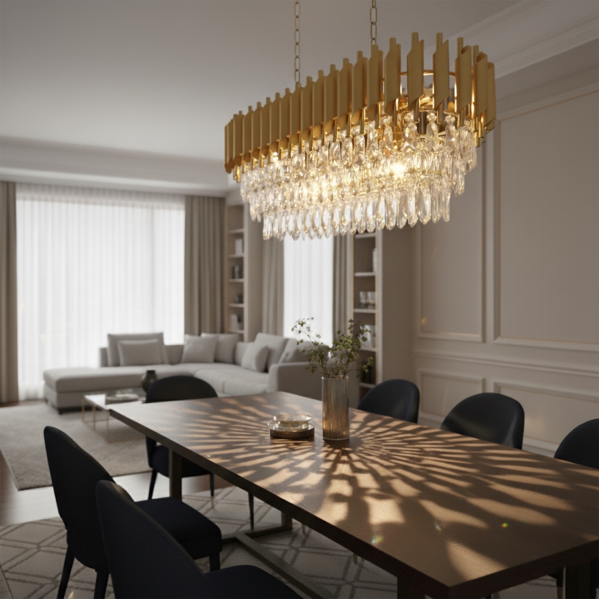 Brilagi - Kronleuchter mit Kette ECLIPSE 10xE14/10W/230V 78x28 cm goldfarben