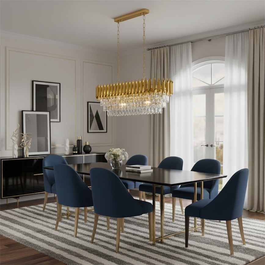 Brilagi - Kronleuchter mit Kette ECLIPSE 10xE14/10W/230V 78x28 cm goldfarben