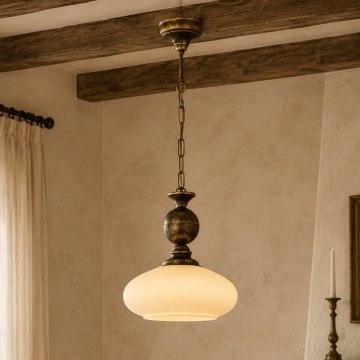 Brilagi - Kronleuchter mit Kette MOLLERO 1xE27/15W/230V Ø 24 cm Bronze/Patina