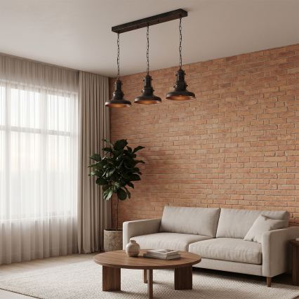 Brilagi - Kronleuchter mit Kette PYRONIC 3xE27/40W/230V Bronze/Patina