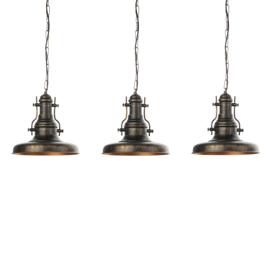 Brilagi - Kronleuchter mit Kette PYRONIC 3xE27/40W/230V Bronze/Patina