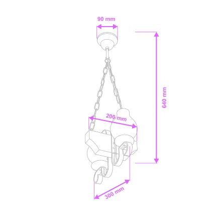 Brilagi - Kronleuchter mit Kette QUEEN 2xE14/40W/230V Buche/Wenge
