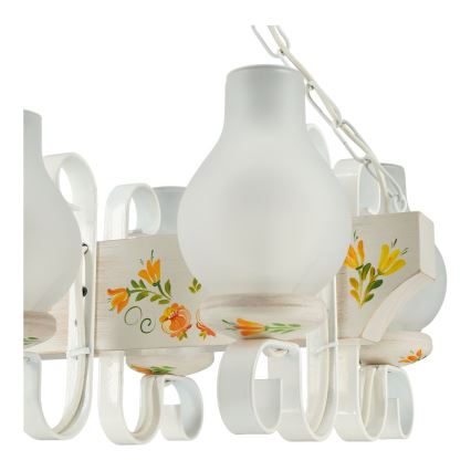 Brilagi - Kronleuchter mit Kette QUEEN 4xE14/40W/230V Buche/cremefarben