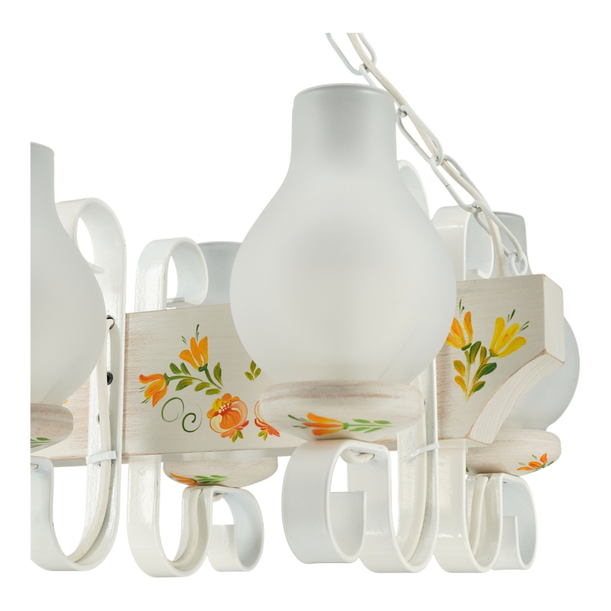 Brilagi - Kronleuchter mit Kette QUEEN 4xE14/40W/230V Buche/cremefarben