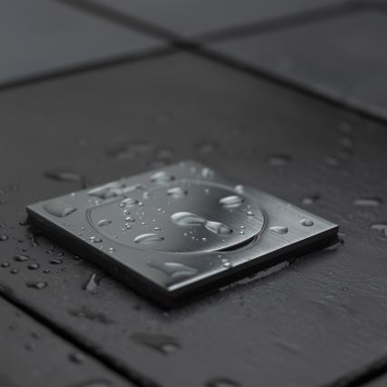 BRILAGI - Küchen-Einbausteckdose INBOX IP55, mattchrom, quadratisch