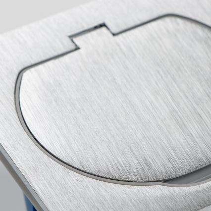 BRILAGI - Küchen-Einbausteckdose INBOX IP55, mattchrom, quadratisch