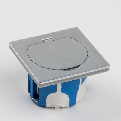 BRILAGI - Küchen-Einbausteckdose INBOX IP55, mattchrom, quadratisch
