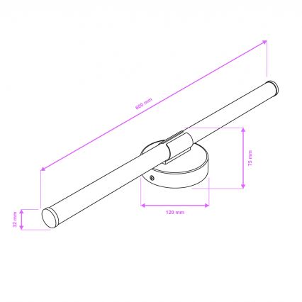 Brilagi - LARA LED-Badezimmer-Spiegelleuchte LED/10W/230V 60 cm IP44 glänzender Chrom