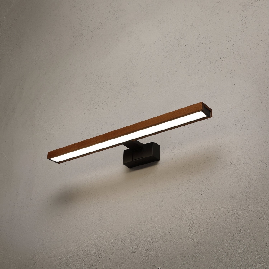 Brilagi - LED Badezimmer-Spiegelbeleuchtung 3-in-1 WOODY MIRROR LED/12W/230V 60 cm IP44 schwarz/Eiche Kirsche
