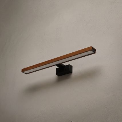 Brilagi - LED Badezimmer-Spiegelbeleuchtung 3-in-1 WOODY MIRROR LED/12W/230V 60 cm IP44 schwarz/Eiche Kirsche