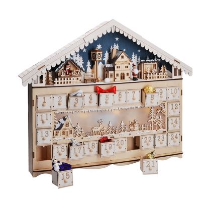 Brilagi - LED-Adventskalender LED/2xAA Holz