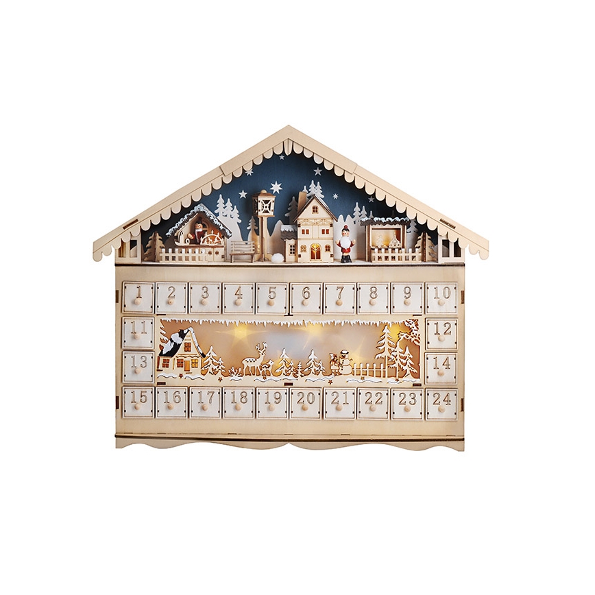 Brilagi - LED-Adventskalender LED/2xAA Kiefer