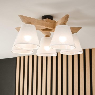 Brilagi - LED  Anbauleuchte ANTHONY 5xE14/40W/230V Eiche/weiß