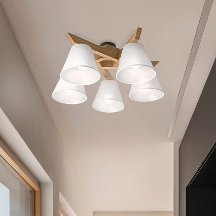 Brilagi - LED  Anbauleuchte ANTHONY 5xE14/40W/230V Eiche/weiß