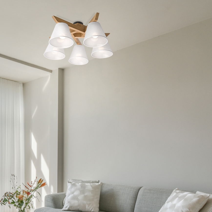 Brilagi - LED  Anbauleuchte ANTHONY 5xE14/40W/230V Eiche/weiß