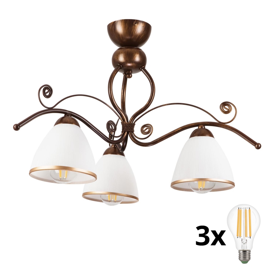 Brilagi - LED-Anbauleuchte ANTICO 3xE27/60W/230V bronzen