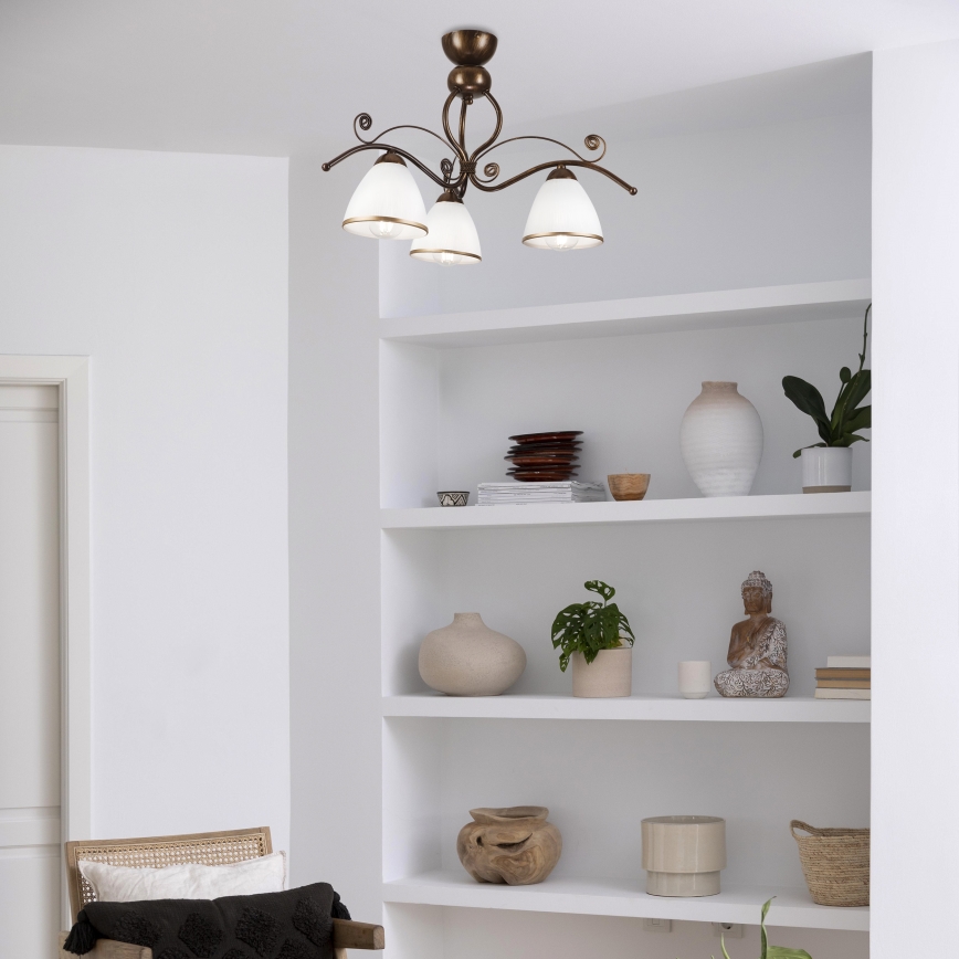 Brilagi - LED-Anbauleuchte ANTICO 3xE27/60W/230V bronzen