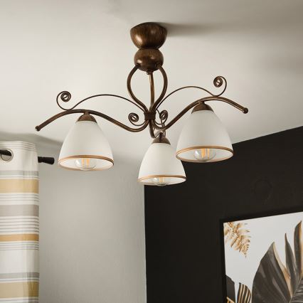 Brilagi - LED-Anbauleuchte ANTICO 3xE27/60W/230V bronzen