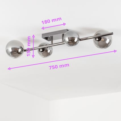 Brilagi - LED-Anbauleuchte MILLA 4xG9/3W/230V glänzendes Chrom/rauchig
