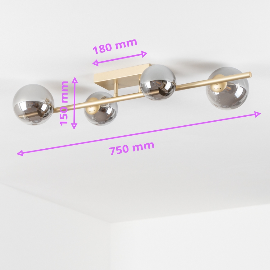 Brilagi - LED-Anbauleuchte MILLA 4xG9/3W/230V golden/rauchig