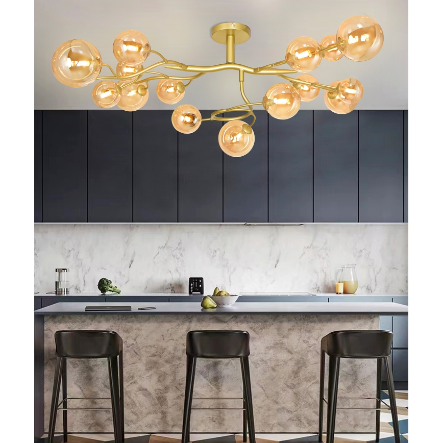 Brilagi - LED-Anbauleuchte MISTEL 15xG9/3W/230V golden