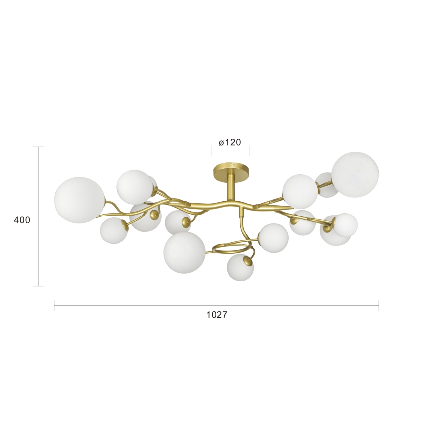 Brilagi - LED-Anbauleuchte MISTEL 15xG9/3W/230V golden/weiß