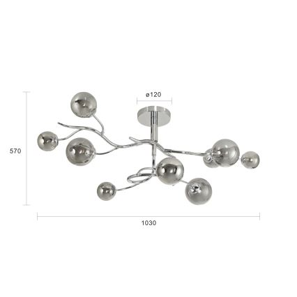 Brilagi - LED-Anbauleuchte MISTEL 9xG9/3W/230V glänzendes Chrom/rauchig